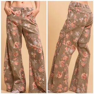 Floral Wide Leg Jeans